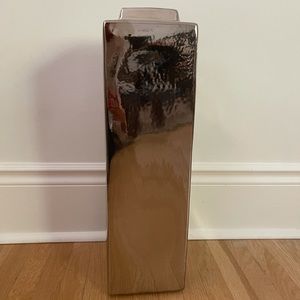 Ceramic silver metallic vase